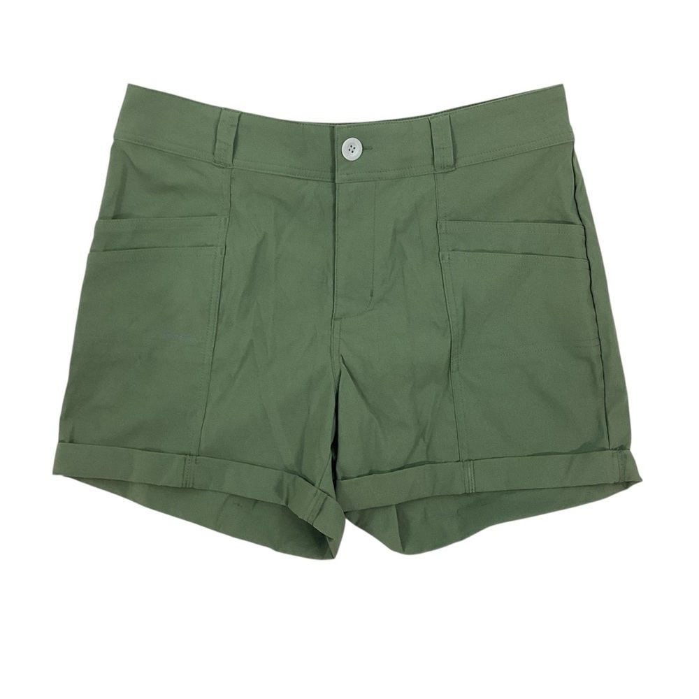 Eddie Bauer Olive Green Cuffed Utility Shorts Size 8